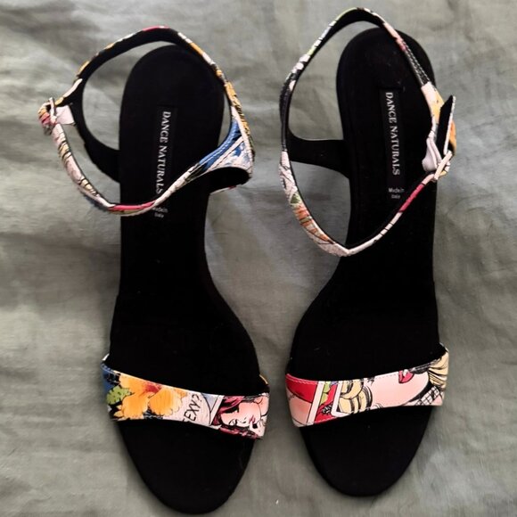 NWOT Dance America Colorblock Suede Dance Heeled Sandal - Picture 1 of 4